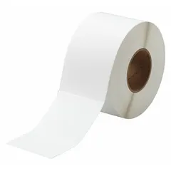 Acrylic permanent adhesive label roll containing 900 precut labels, each measuring 6 1/2 in x 4 in. Designed for use with THT-series thermal transfer printers. Suitable for industrial identification and marking applications such as asset tags, cable labels, and safety signs.