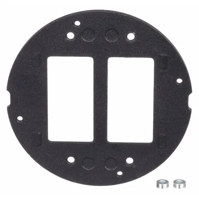 HUBBELL WIRING DEVICE-KELLEMS Floor Subplate: Round, Black, Cast Aluminum - Aluminum Electrical Floor Box Covers