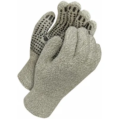 BDG Knit Gloves: M, Wool, Gray - Gloves with PVC Coating