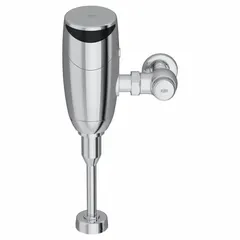 This ZURN AquaVantage automatic flush valve is designed for urinal applications in commercial restrooms. It features a 1 gpf flush rate, battery-powered operation, and a top spud location with an 11-1/2-inch rough-in. The valve provides touch-free flushing for improved hygiene and reduced water usage.
