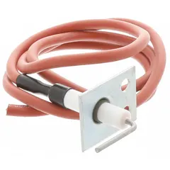 Replacement igniter for HVAC systems, designed to ignite gas burners in furnaces and boilers. Features a 34-inch lead for flexible installation. Suitable for residential and commercial heating applications requiring a reliable ignition source.