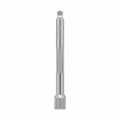 This 6-inch flex and wobble hand socket extension features a 3/8 in output drive size. It is designed for accessing fasteners in tight or offset positions where a standard rigid extension cannot reach. Suitable for automotive repair, machinery maintenance, and general assembly tasks.