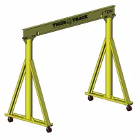 HARRINGTON Portable Gantry Crane: Fixed Span, Fixed Ht, 4,000 lb Load Capacity, Steel, 16.8 ft (MPN 511-4000-16-16)
