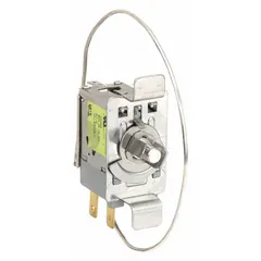 Replacement thermostat for HVACR controls, switches, and thermostats applications. Used to regulate temperature in compatible refrigeration or cooking equipment where precise temperature management is required.