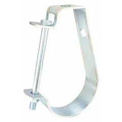 J-style hanger for supporting 2 1/2 in pipe using 1/2 in threaded rod. Made of electro-galvanized steel, non-cushioned. Suitable for tube and pipe support in piping systems.