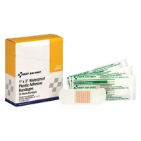 FIRST AID ONLY Adhesive Bandage: Strip Bandages, 1 in Wd, 3 in Lg, Not Metal Detectable, Plastic (MPN 90333)