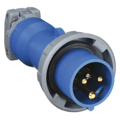 HUBBELL Pin and Sleeve Plug: Blue, 250V AC, Single Phase, 20 A, 2 Pole, 3 Wire - Watertight Plugs