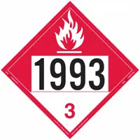 LABELMASTER Combustible Liquid Placard: 1993, 10 3/4 in x 10 3/4 in, 10 3/4 in Label Ht, 25 PK (MPN ZEZ91993)