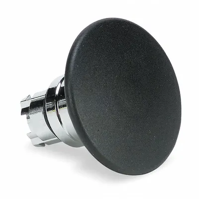 SCHNEIDER Mushroom Head Push Button: Black, 22 mm Mounting Size, Metallic - Mushroom-Head Push-Button Operators