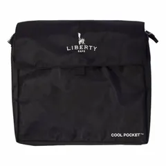 This fire-resistant bag is designed for use with Liberty brand safes. It provides a portable cooling solution to protect heat-sensitive items such as documents or electronics from high temperatures during a fire.