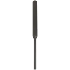 Hexagon steel flat-tip punch for driving out pins, dowels, and fasteners from assembled components. Shank width 1/2 in, taper length 3 1/2 in, overall length 8 in. Suitable for metalworking, automotive repair, and industrial maintenance applications.