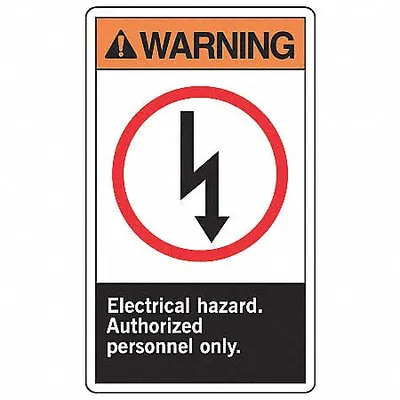 ACCUFORM Warning: Electrical Hazard - Warning: Electrical Hazard. Authorized Personnel Only. Signs