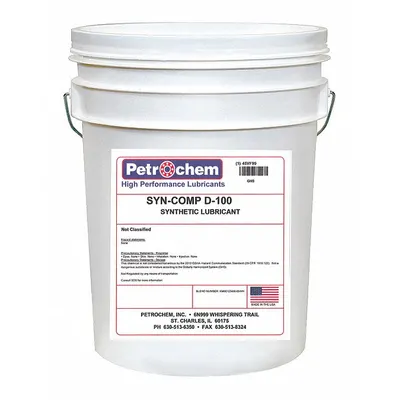 PETROCHEM Compressor Oil: 5 gal, Pail, 30 SAE Grade, 100 ISO Viscosity Grade - Air Compressor Oils