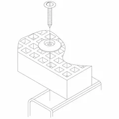 Clip assembly for securing fiberglass grating to support structures. Made from 316 stainless steel for corrosion resistance. Includes clip and fasteners. Suitable for industrial environments where metal corrosion is a concern.