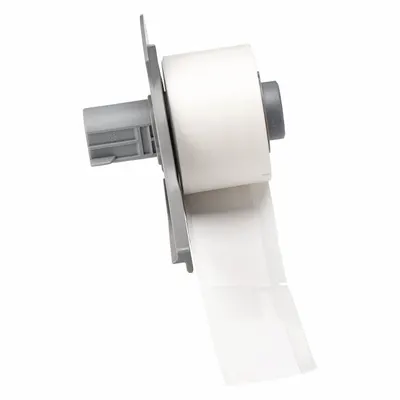 BRADY Wraparound Label: P-Shaped, 1 3/4 in x 1 in, Polypropylene, White ( Matte) - Brady P-Style Flag Precut Label Rolls