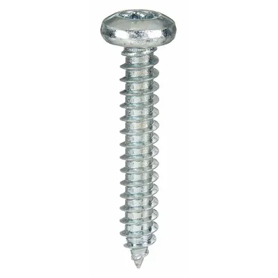 TAMPER-PRUF SCREW Sheet Metal Screw: #8 Size, 1 1/2 in Lg, Steel, Zinc-Plated, Torx/Star - Pan Head Sheet Metal Screws