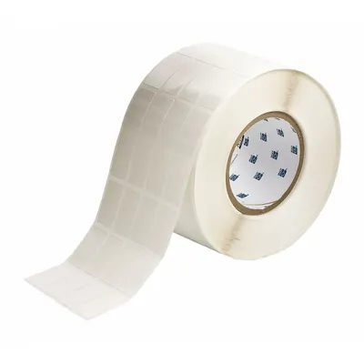 BRADY Wraparound Label: 1 7/16 in x 13/16 in, Nylon, Black on White - Brady Precut Label Rolls