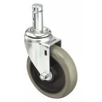 APPROVED VENDOR Stem Caster: Swivel, No Brake, 5 in Wheel Dia., 1 1/4 in Wheel Wd, Polyurethane, Std
