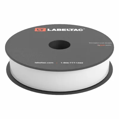 CREATIVE SAFETY SUPPLY LabelTac Pro Model Standard Supply: 1 in x 150 ft, Vinyl, White (Gloss) - LabelTac Thermal Transfer Continuous Label Rolls