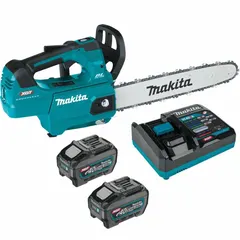 This 40 V battery-powered chainsaw features a top handle design for maneuverability in pruning and limbing applications. It includes an adjustable/automatic chain oiler and is rated at 30 cc equivalent displacement.