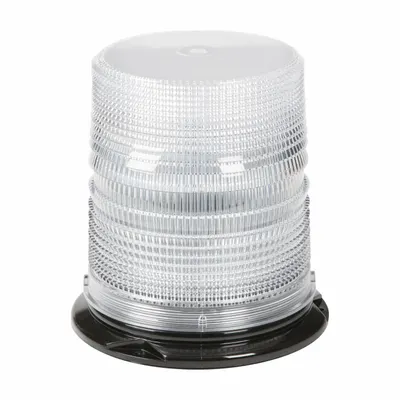 GROTE 78061 LED Flashing Beacon, White, Pipe Mount, 12-24V DC, SAE Class 2 - Vehicle Flashing Beacons