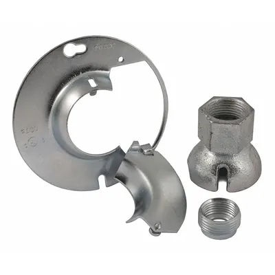 RACO Electrical Box Cover: 1 Gangs, Hub, For Round Box Shape, Steel - Galvanized Electrical Box Covers