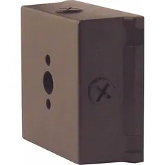 Replacement back box for wall pack luminaires. Provides an enclosure for mounting and protecting electrical connections. Overall length 3 1/2 in.