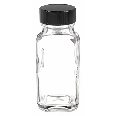 KIMBLE Sampling Bottle: 60 mL, 28-400 mm, Phenolic, LDPE/PTFE, Colorless, 48 - Rectangular Glass Lab Bottles