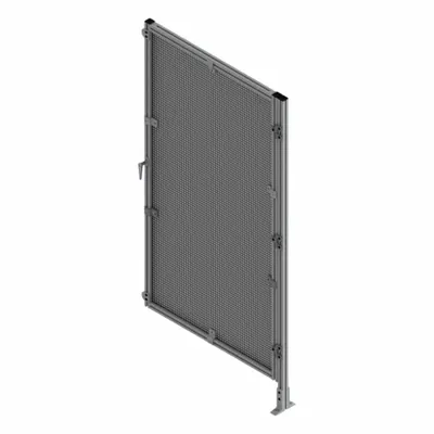 FAZTEK T-Slot Framing System Door: Add-On, Gray, Right Swing, 84 in H x 37 1/2 in W x 5 1/2 in D - Wire Mesh Door Add-On Kits