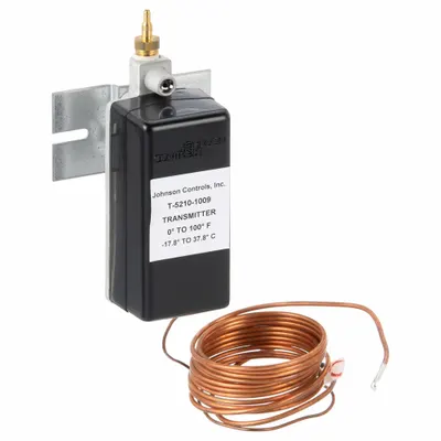 JOHNSON CONTROLS Pneumatic Temperature Transmitter: Remote Bulb Element, 0°F to 100°F, 20 psi to 25 psi - Pneumatic Temperature Transmitters