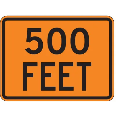 LYLE Traffic Sign: 18 in x 24 in Nominal Sign Size, Aluminum, 0.08 in, W16-2 MUTCD - 500 Feet Signs