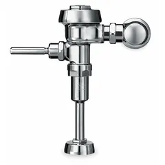 This SLOAN Royal 186 is an exposed, top-spud urinal manual flush valve with a 1.5 gallons per flush (gpf) rating and an 11-1/2 in rough-in. It is designed for commercial restroom applications, controlling water flow for flushing urinals in high-traffic facilities.