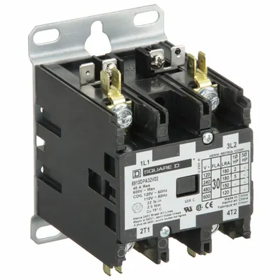 SQUARE D Definite Purpose Magnetic Contactor: 2 Poles, 120V AC, 30 A - Non-Reversing Definite Purpose Contactors