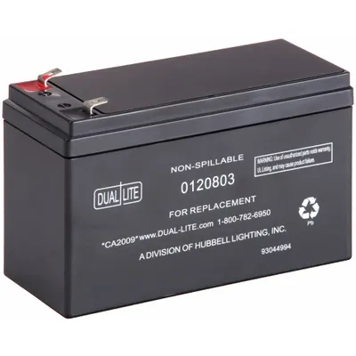 DUAL-LITE Battery: Sealed Lead Acid, 12 V Volt, 7.2 Ah Battery Capacity, 4 in Overall Ht - Sealed Lead Acid Emergency & Exit Batteries