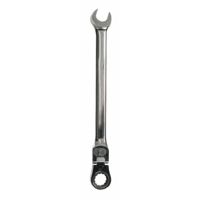 WESTWARD Combination Wrench: Alloy Steel, Chrome, 7/16 in Head Size, 7 in Overall Lg - SAE 12-Point Ratcheting Combination Wrenches
