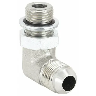 ADAPTALL Hydraulic Hose Adapter: 3/8 in x 16 mm Fitting Size, Male x Male, Metric x JIC - NPTF-to-NPTF Steel Hydraulic Hose Adapters
