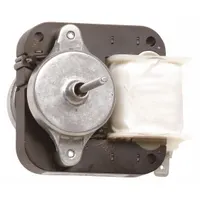 Evaporator fan motor for refrigerators and freezers. Circulates cold air over the evaporator coil to maintain uniform temperature throughout the cabinet. Used as a replacement part in compatible Whirlpool appliances