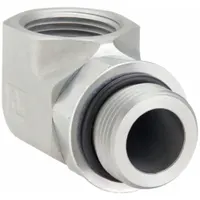 PARKER Metal Pipe Elbow: 3/4 in, Male Threaded x Female NPT Threaded, 1,800 psi, Steel, 90° Elbow (MPN 14-3/4 AOEG-S)