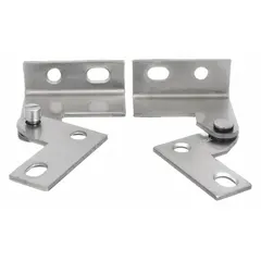 Full surface-mount pivot hinge for cabinet or wardrobe doors. Steel construction with 1 in leaf height and 1 1/16 in leaf width. Supplied as a 2-pack.