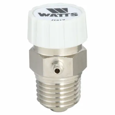 Watts Air Vent: One Port, Side Port, 1/4 in MNPT, For Water, Brass Body, 125 psi Max. - Horizontal-Discharge Air Vents