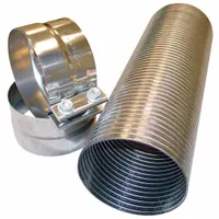 DAYCO Metal Exhaust Kit: 4 in Hose Inside Dia., 18 in Hose Lg, 304 Stainless Steel, Silver (MPN FK-418)