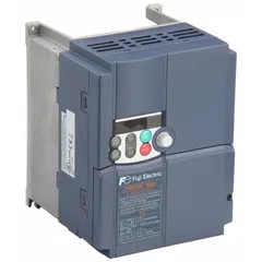 This variable frequency drive converts single-phase input to three-phase output at 200-240V AC, rated for 3 hp. It features a heat sink style and is housed in a Black/Blue/Gray enclosure. Suitable for speed control of three-phase motors in applications such as conveyors, pumps, and fans.