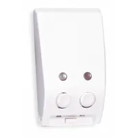 TOUGH GUY Toiletry Dispenser: 10 1/2 in Ht, 6 1/8 in Wd, 3 3/4 in Dp, White, ABS Plastic