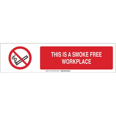 BRADY This Is A Smoke Free Workplace Sign Slider Insert - This Is A Smoke Free Workplace Sign Slider Message Inserts