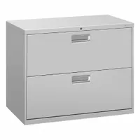 HON Lateral File Cabinet with Drawer: Light Gray, 2 Drawers, 28 in Overall Ht, 18 in Overall Dp (MPN H682.L.Q)