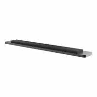 Aluminum leveling spacer designed for use with compatible headache racks in van shelving systems. Measures 12-13/16 inches overall length by 2 inches overall width. Black finish. Includes four snap fasteners for secure attachment. Compatible with manufacturer model 11904-52-01