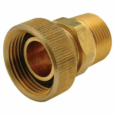 ZURN QQTFC45GX Crimp-On Brass Barbed Tube Fitting, 1 in x 1 in, MNPT x FNPT - Crimp-On Brass Barbed Tube Fittings