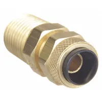 PARKER Compression Fitting Adapter: 3/8 in OD x 1/4 in Pipe Fitting Size, Compression x MNPT, 10 PK (MPN 68P-6-4)