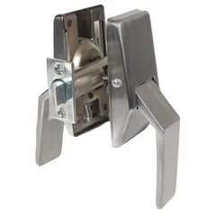 This passage paddle lockset is designed for interior doors where locking is not required, such as restrooms or closets. The paddle handle meets ADA compliance for accessibility, enabling barrier-free operation in commercial and institutional settings.