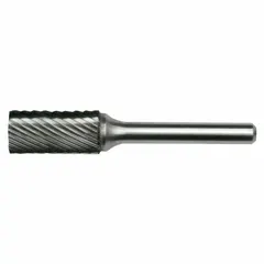 CLE-LINE SA-6 single-cut cylinder bur with a 5/8" x 1" carbide head and 1/4" shank. Designed for deburring, shaping, and material removal on metals and composites. Suitable for use with die grinders and rotary tools in machining, fabrication, and maintenance applications.